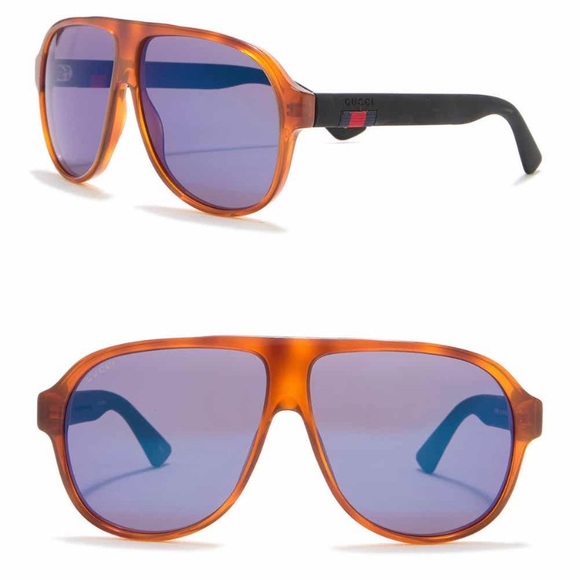 Authentic GUCCI 59mmPilot Acetate logo sunglasses - Picture 13 of 14